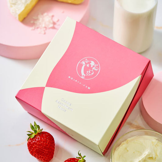 日本东京牛奶芝士工厂 经典盐味&卡门贝尔芝士曲奇 草莓&马斯卡彭芝士曲奇 礼盒 14枚装