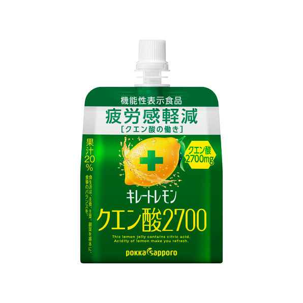 日本Pokka Sapporo 功能性食品柠檬果冻（含一颗柠檬的汁液、2700毫克柠檬酸) 可有效缓解日常生活和运动后的疲劳