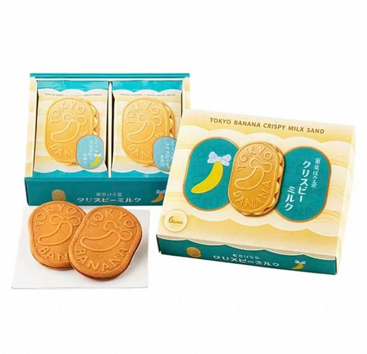 日本东京香蕉 TOKYO BANANA 酥脆牛奶巧克力夹心饼干 6枚入