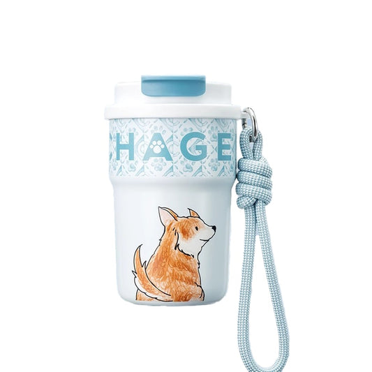 霸王茶姬 萌宠泡泡杯随行保温保冷杯 365ml-星蓝(柯基)