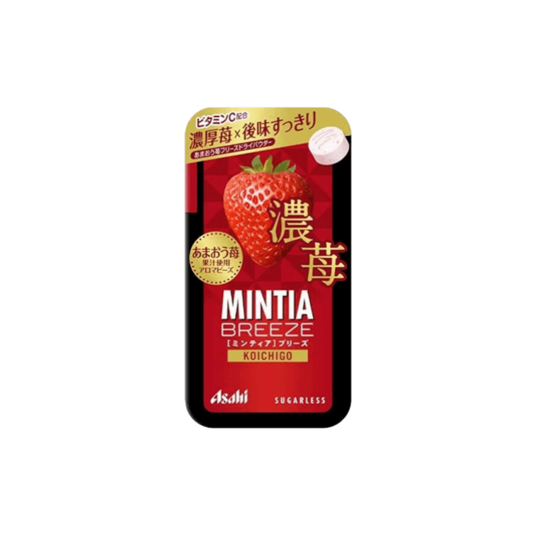 日本 ASAHI MINTIA 大颗粒 爽口润喉 醇厚草莓味 30粒