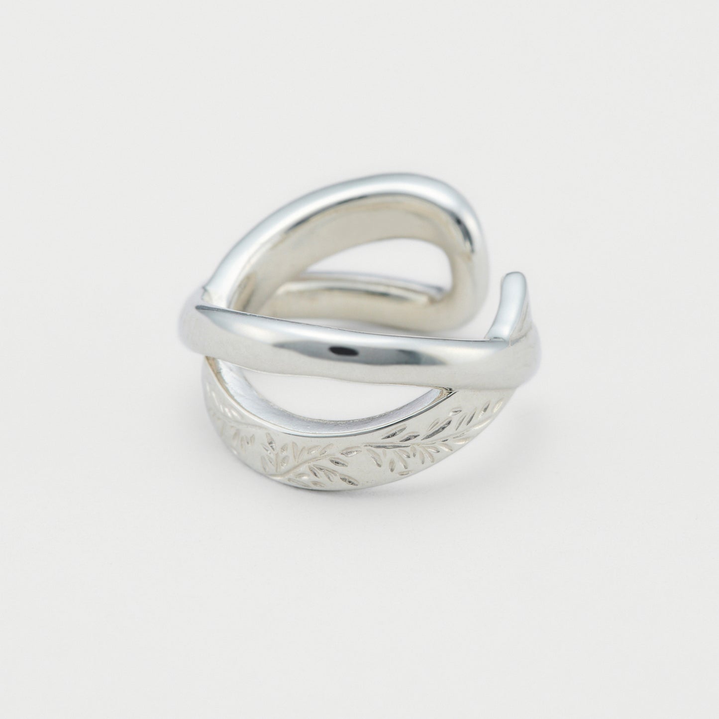 日本agete 树叶花纹925银耳骨夹 Silver 925