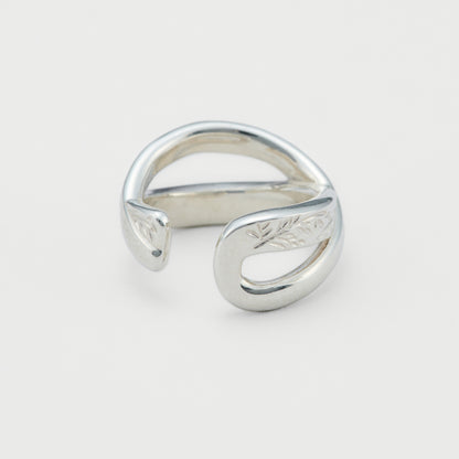 日本agete 树叶花纹925银耳骨夹 Silver 925