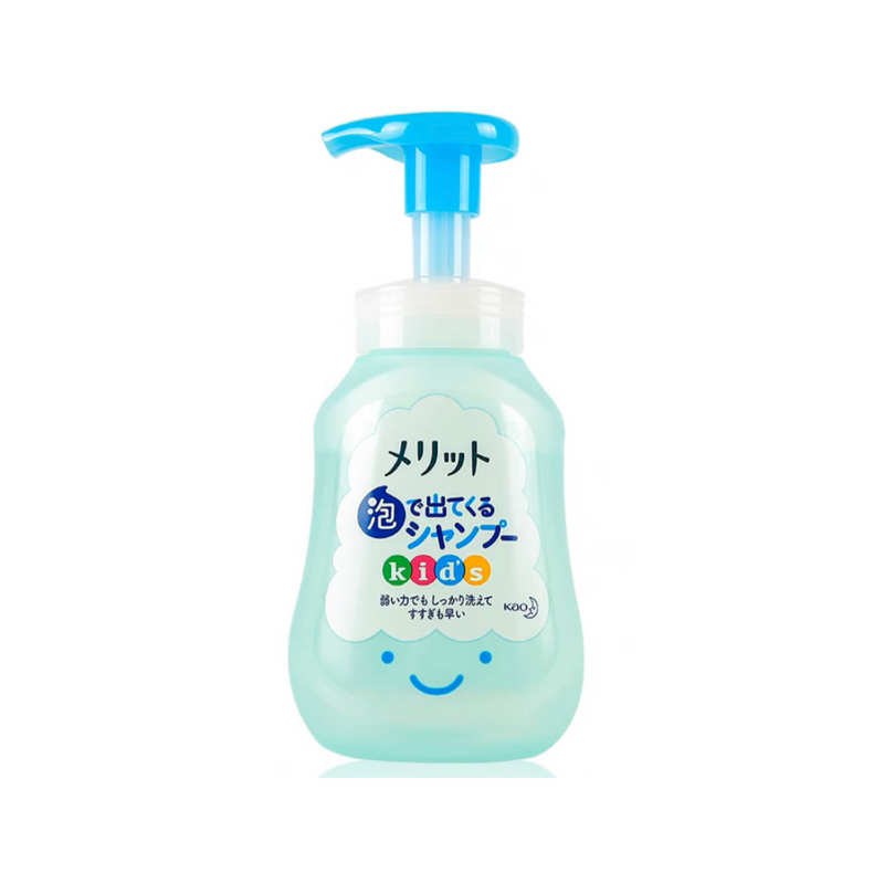 日本KAO花王Merit弱酸性儿童宝宝植物泡沫洗发水300ml 绿色天然花香