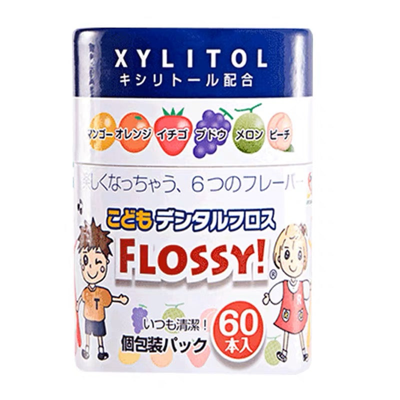 日本Flossy儿童水果味牙线棒60支